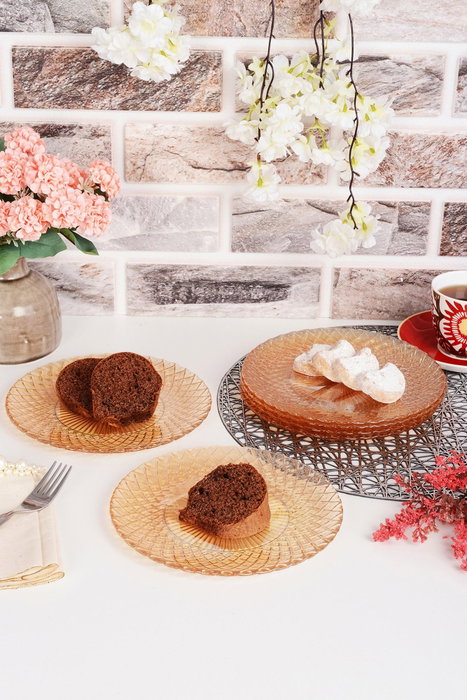 Hermia Belinda 6PTAS Juego de Platos para Postre Ámbar 21 cm (6 Piezas) lifetstyle Hermia Belinda 6PTAS Juego de Platos para Postre Ámbar 21 cm (6 Piezas) lifetstyle